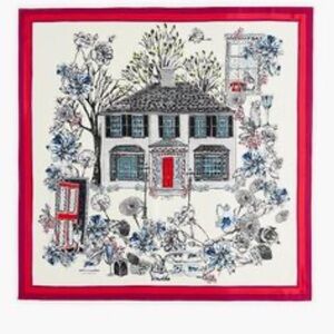 Talbots Classic Red Door Silk Scarf